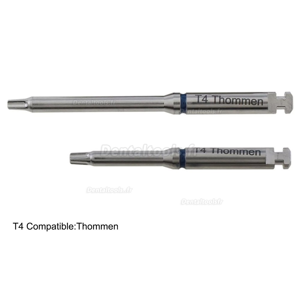 Tournevis hexagonal pour implant dentaire acier inoxydable long court